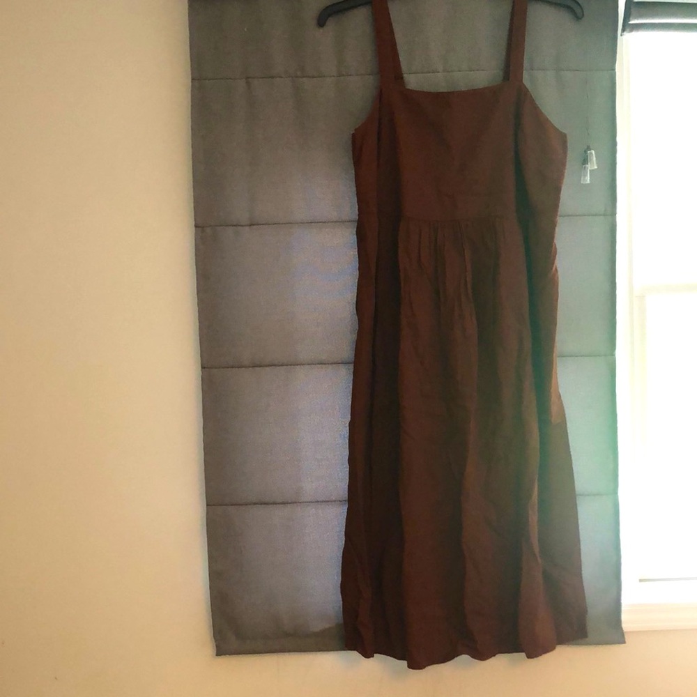 Sonoma (Kohls) rust colored linen strap dress